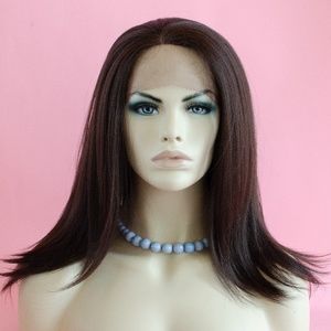 16" Brown Lace Front Wig Color Free-Part #4